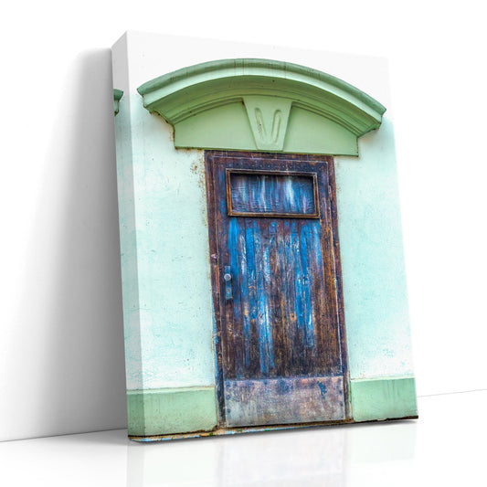 Prague door print, rustic European door, old wooden door art, Czechia door, vintage door wall art, European travel decor, weathered door photo, blue rustic door, old town Prague art, unique door print, shabby chic decor, antique door artwork