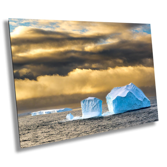 Antarctic iceberg photo, Drake Passage sunset, blue iceberg print, polar landscape art, Antarctic travel decor, frozen ocean photography, glacier wall art, sunset over ice, Antarctic seascape, expedition photography, cold wilderness art, polar light reflections, majestic iceberg