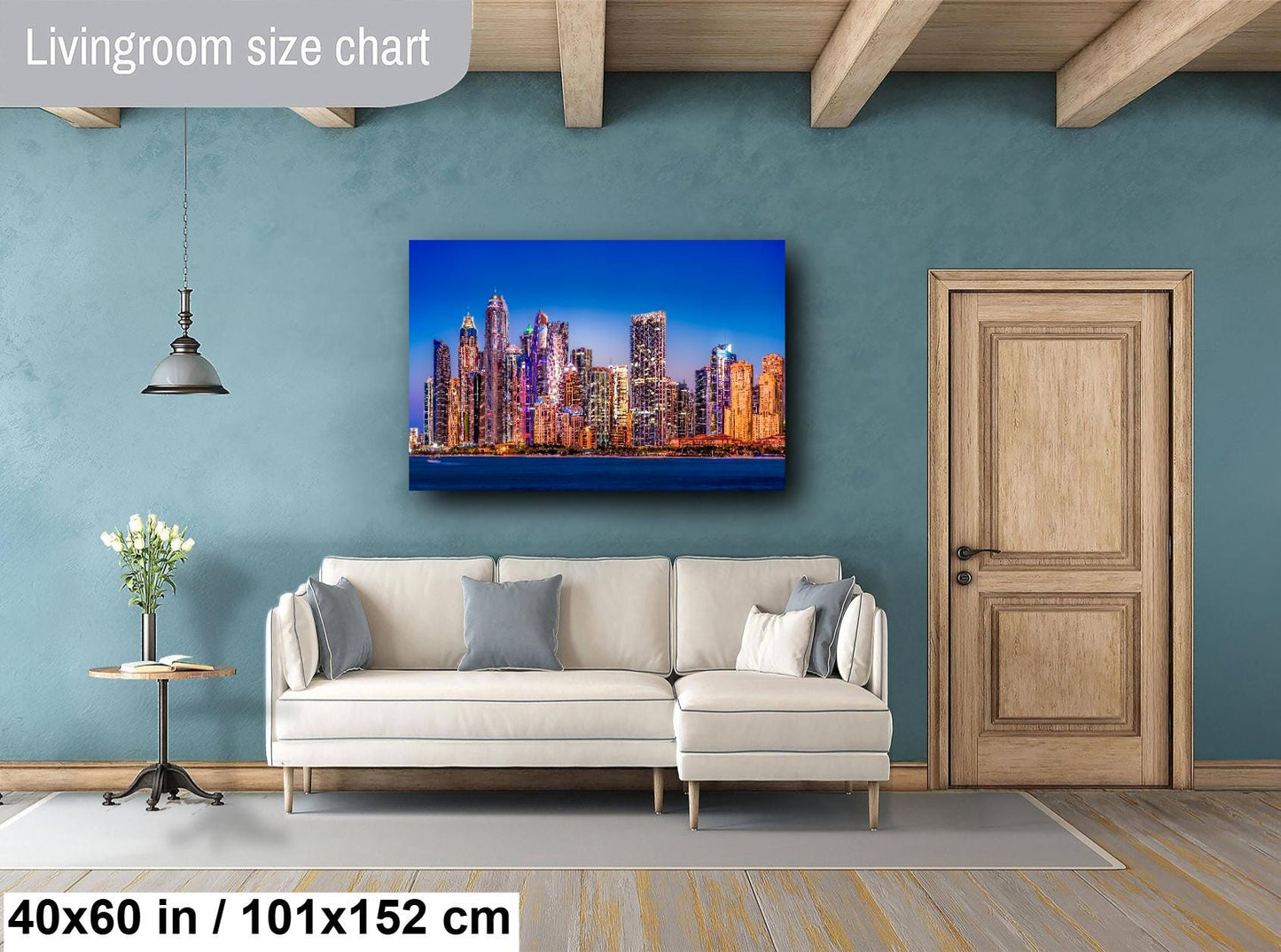 Dubai skyline print, Dubai Marina photo, Dubai cityscape art, modern skyline print, blue hour cityscape, UAE photography, Dubai sunset wall art, architectural skyline, city lights print, skyscraper wall decor, Dubai nightscape, luxury travel decor, Dubai fine art