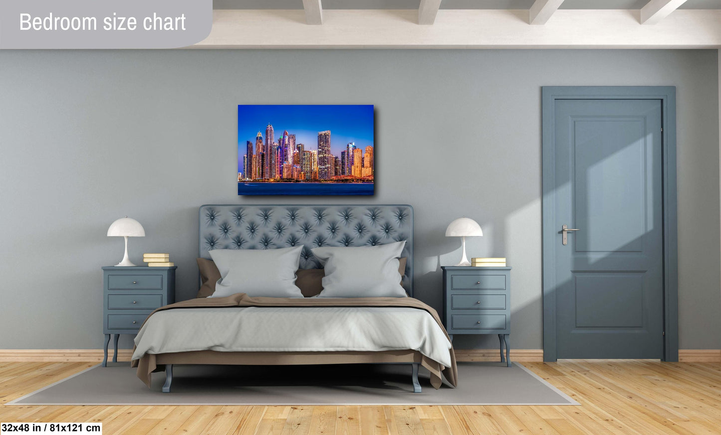 Dubai skyline print, Dubai Marina photo, Dubai cityscape art, modern skyline print, blue hour cityscape, UAE photography, Dubai sunset wall art, architectural skyline, city lights print, skyscraper wall decor, Dubai nightscape, luxury travel decor, Dubai fine art