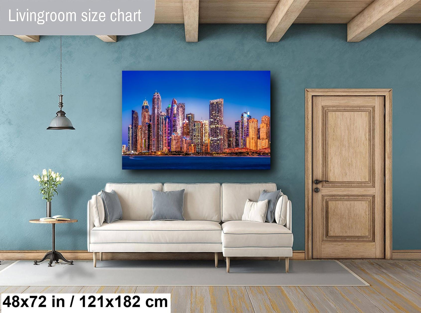 Dubai skyline print, Dubai Marina photo, Dubai cityscape art, modern skyline print, blue hour cityscape, UAE photography, Dubai sunset wall art, architectural skyline, city lights print, skyscraper wall decor, Dubai nightscape, luxury travel decor, Dubai fine art
