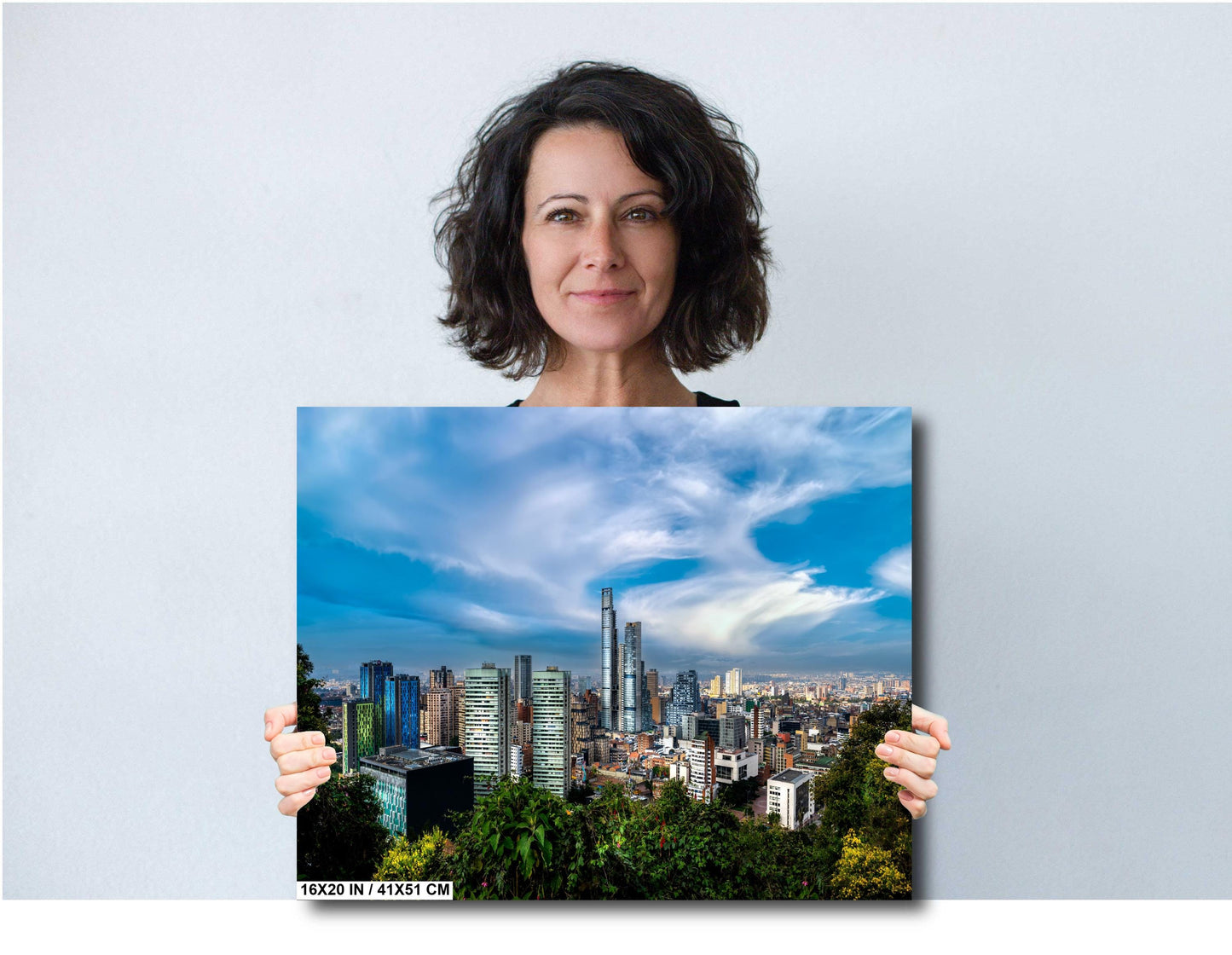 Bogota skyline print, Bogota morning view, Monserrate cable car, BD Bacata tower image, Bogota downtown art, Colombia cityscape photo, modern city photo, South America skyline, Bogota travel art, Colombian urban landscape, Bogota photography print