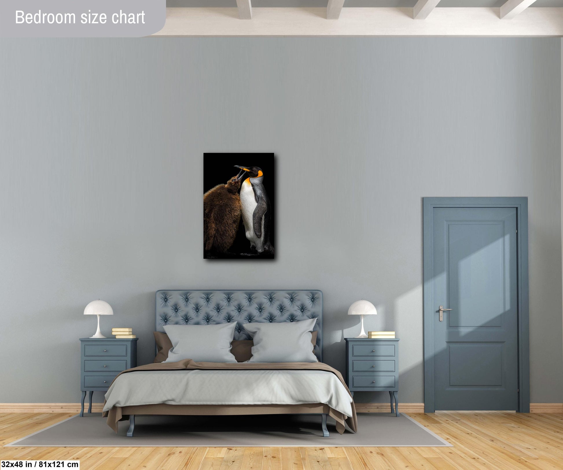 penguin mother and chick, king penguin wildlife print, adorable penguin photography, antarctic nature art, wildlife fine art print, penguin mom love, penguin family portrait, Falkland Islands penguins, black and white bird photo, penguin beak touch, wildlife home decor, ocean animal photography, heartwarming animal print