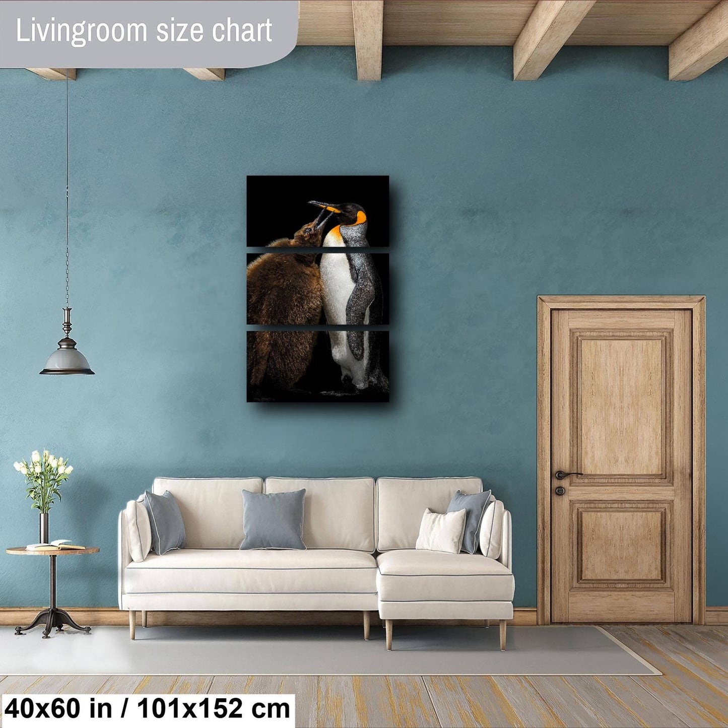 penguin mother and chick, king penguin wildlife print, adorable penguin photography, antarctic nature art, wildlife fine art print, penguin mom love, penguin family portrait, Falkland Islands penguins, black and white bird photo, penguin beak touch, wildlife home decor, ocean animal photography, heartwarming animal print