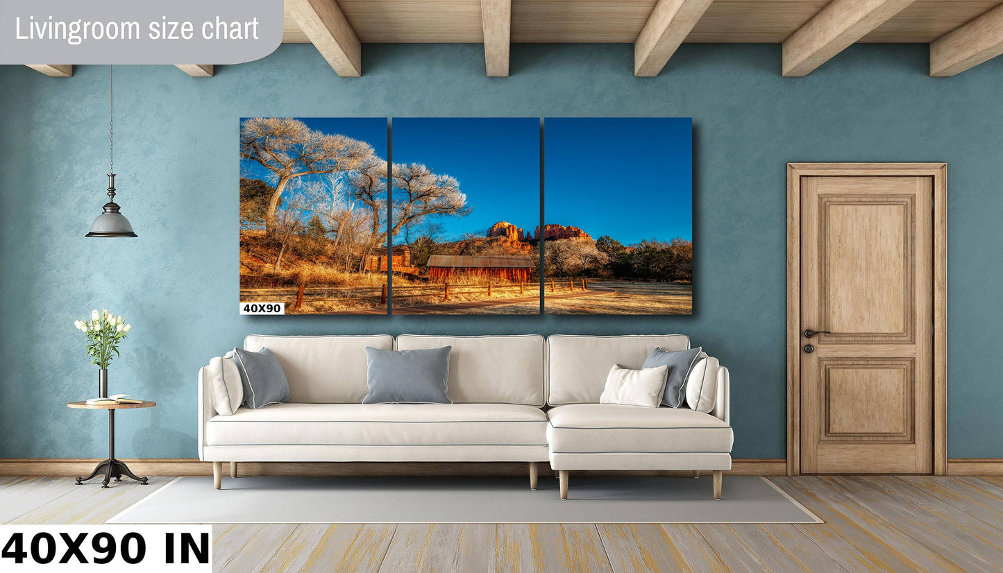 Sedona Cathedral Rock, Arizona Wall Art Canvas Print, Sonoran scenic landscape, Old Mill, home art decor, wall decor, nature art