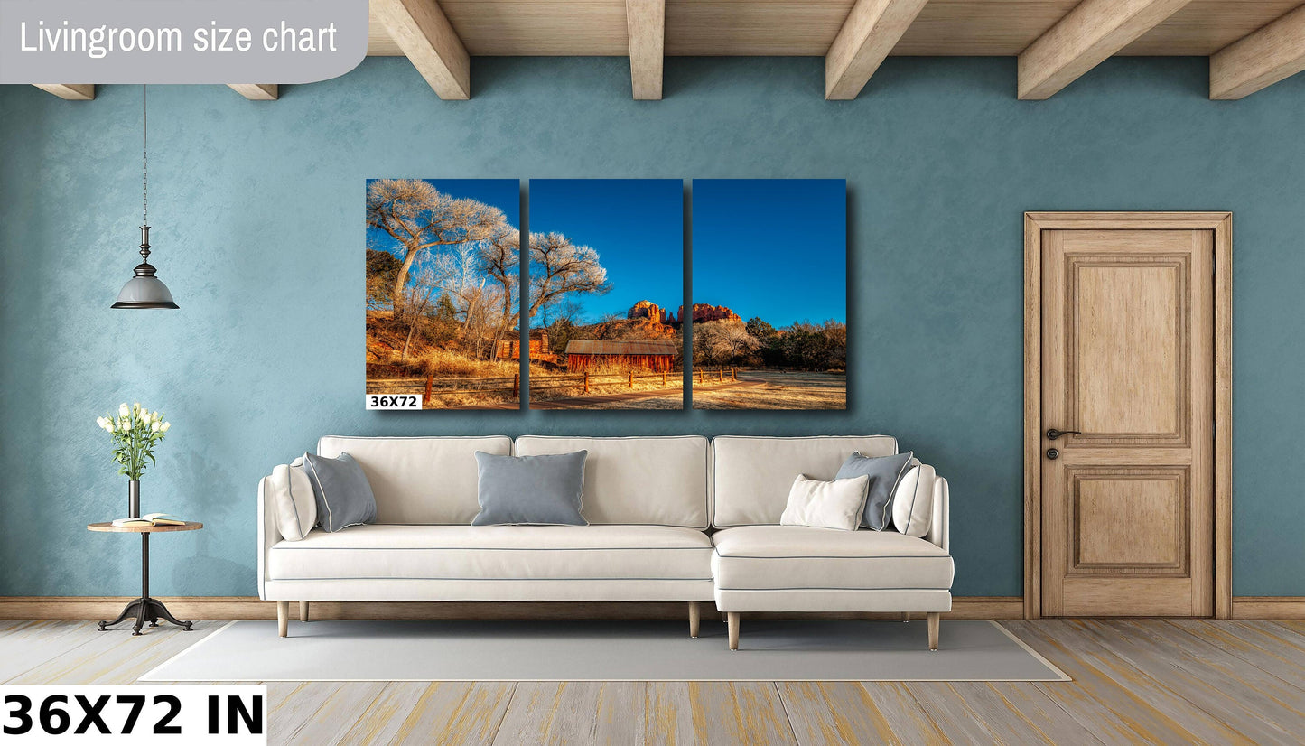 Sedona Cathedral Rock, Arizona Wall Art Canvas Print, Sonoran scenic landscape, Old Mill, home art decor, wall decor, nature art