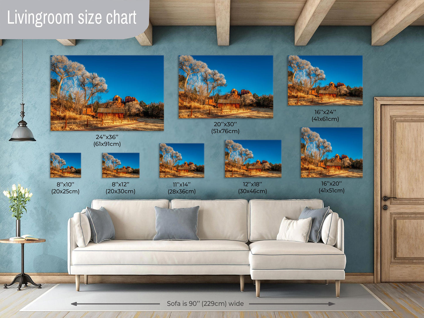 Sedona Cathedral Rock, Arizona Wall Art Canvas Print, Sonoran scenic landscape, Old Mill, home art decor, wall decor, nature art