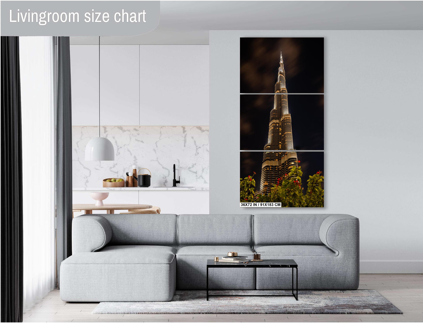Architecture Photography on Canvas, Burj Khalifa Photo, Dubai Tower, Architecture Photo Art, Dubai Photography, Canvas Wall Art