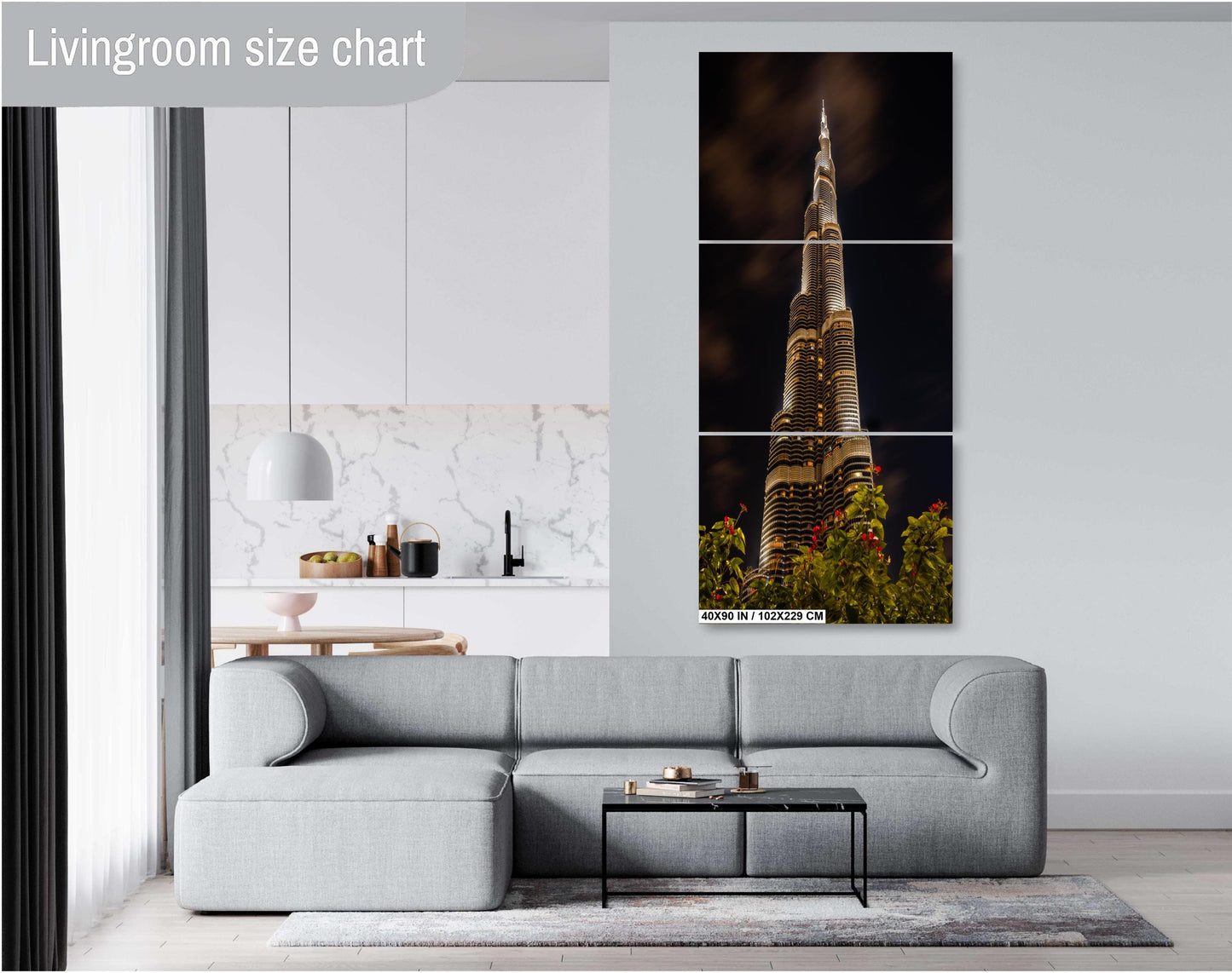 Architecture Photography on Canvas, Burj Khalifa Photo, Dubai Tower, Architecture Photo Art, Dubai Photography, Canvas Wall Art