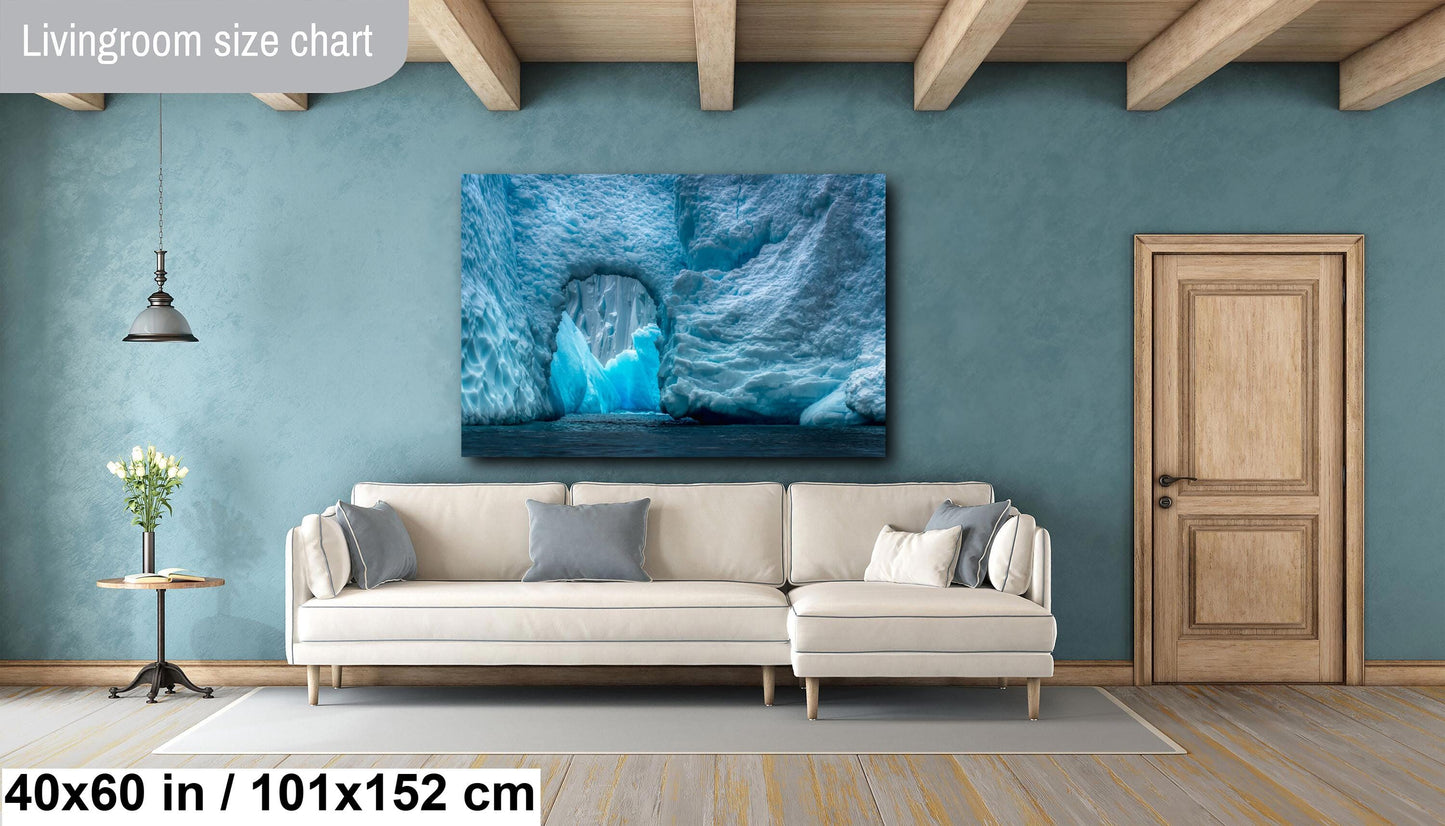 Antarctic Blue Ice Canvas Print, Photo Art, Canvas Wall Art, Antarctic Photography, Anniversary Gift, Iceberg Photography, Modern Art