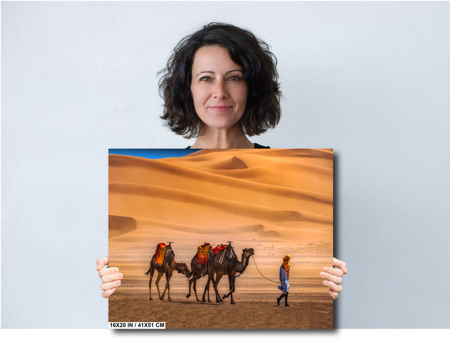 Sahara Desert Canvas Print, Camels, Morocco Photography, Photo Art, Canvas Wall Art, Desert Landscape, Travel Photography