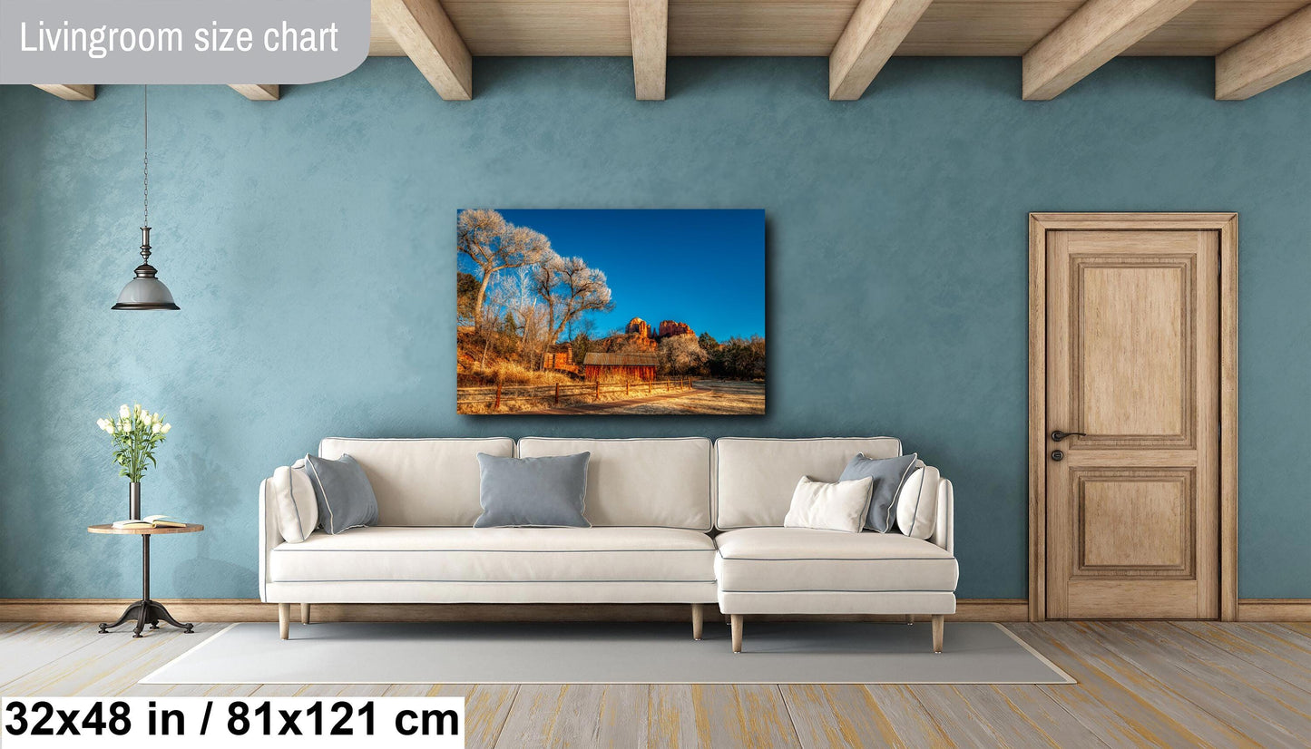 Sedona Cathedral Rock, Arizona Wall Art Canvas Print, Sonoran scenic landscape, Old Mill, home art decor, wall decor, nature art