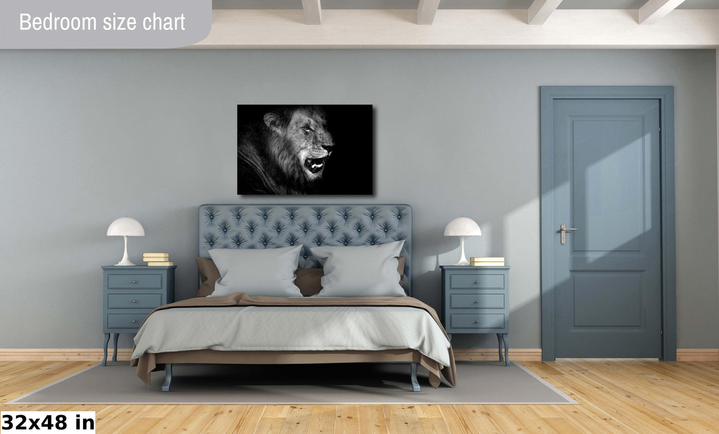 African Lion Canvas Print, Travel Print, Black and White, Safari Print, Wall Art, Big Five, Nature, Wild Animals, South Africa