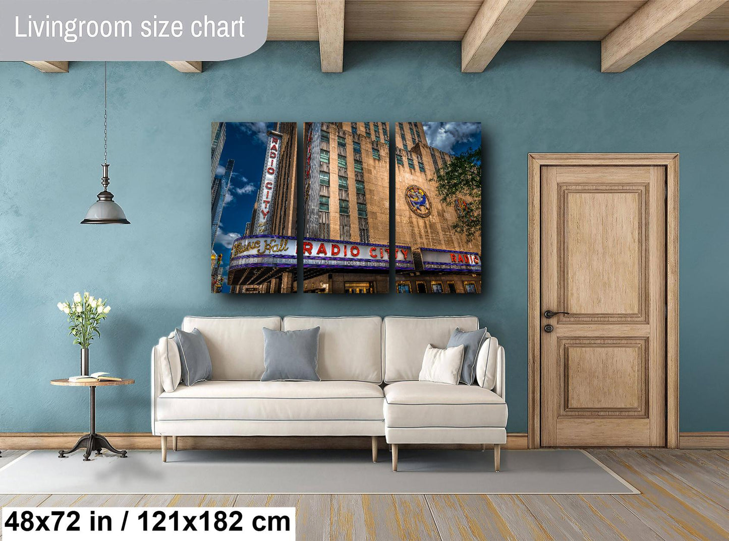 New York Print, Radio City Music Hall, Canvas Wall Art, Cityscape Image, Photo Art, Architecture Art, Modern Wall Decor, Times Square