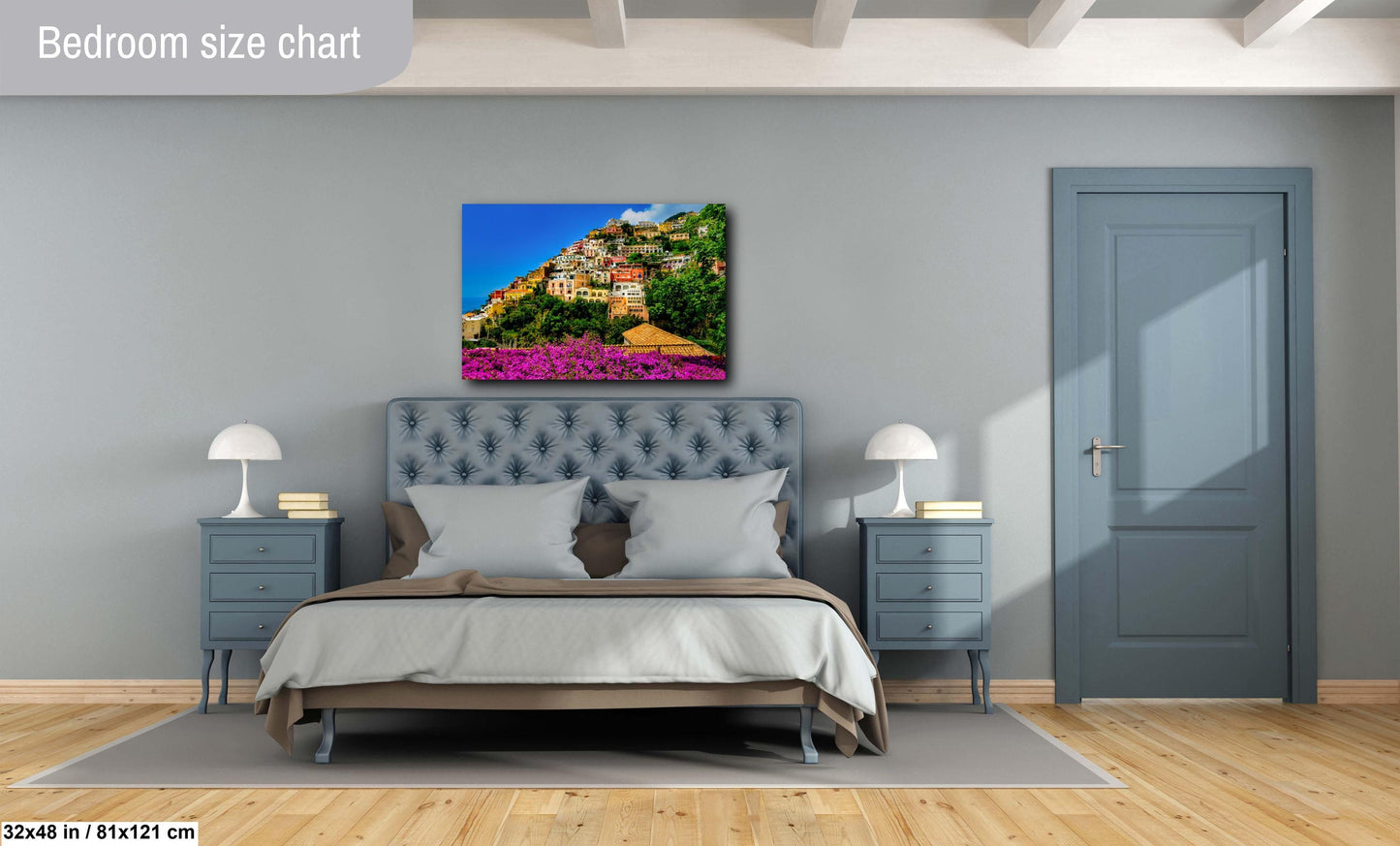 Positano Italy Canvas Print, Italy Photography, Amalfi Coast Photo, Photo Art, Positano Photography, Pink Flowers