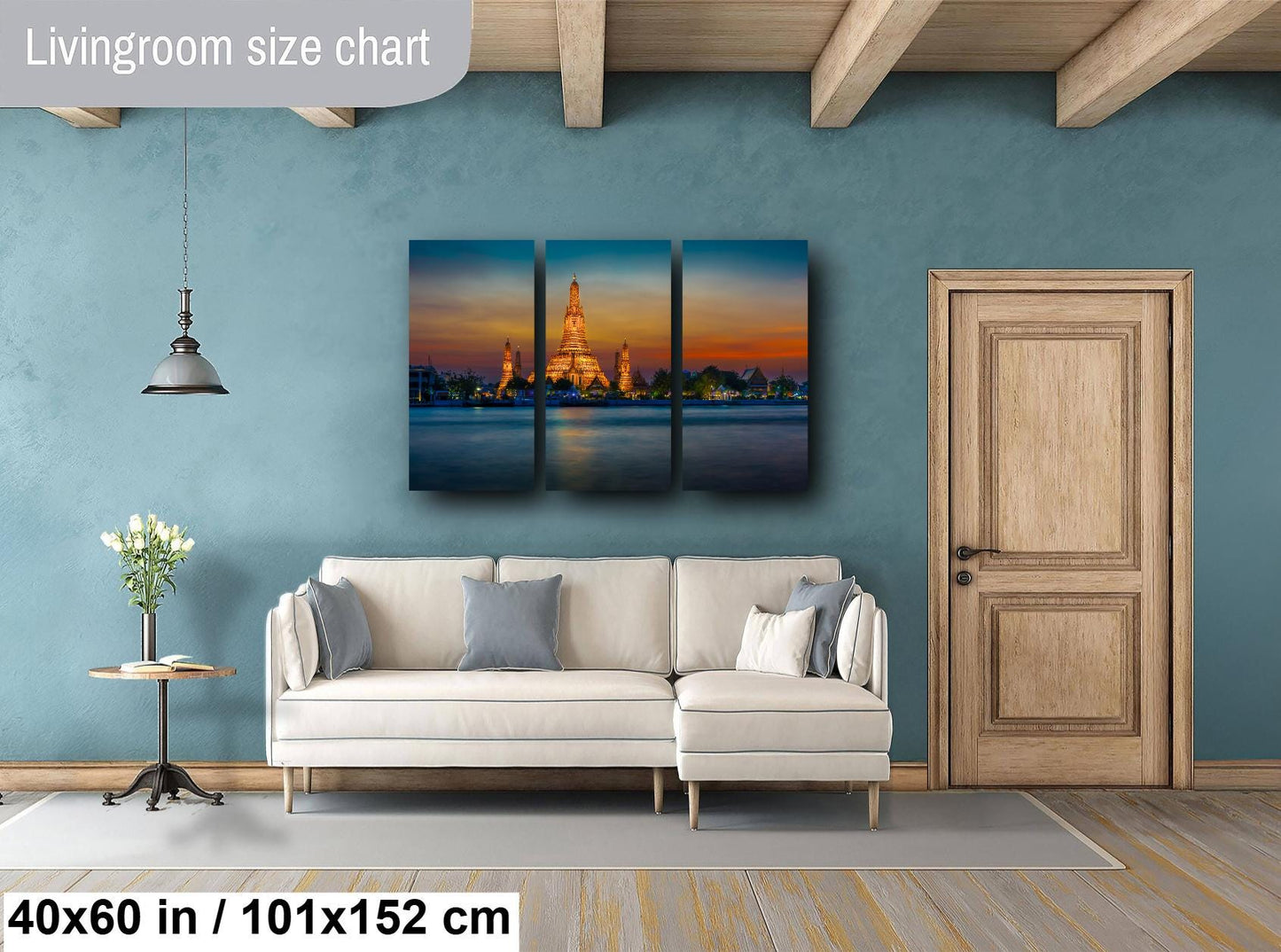Wat Arun Temple, Thailand Photography, Bangkok, River, Canvas Wall Art, Bangkok Photo, Temple Decor, Travel Photo, Dusk, Sunset