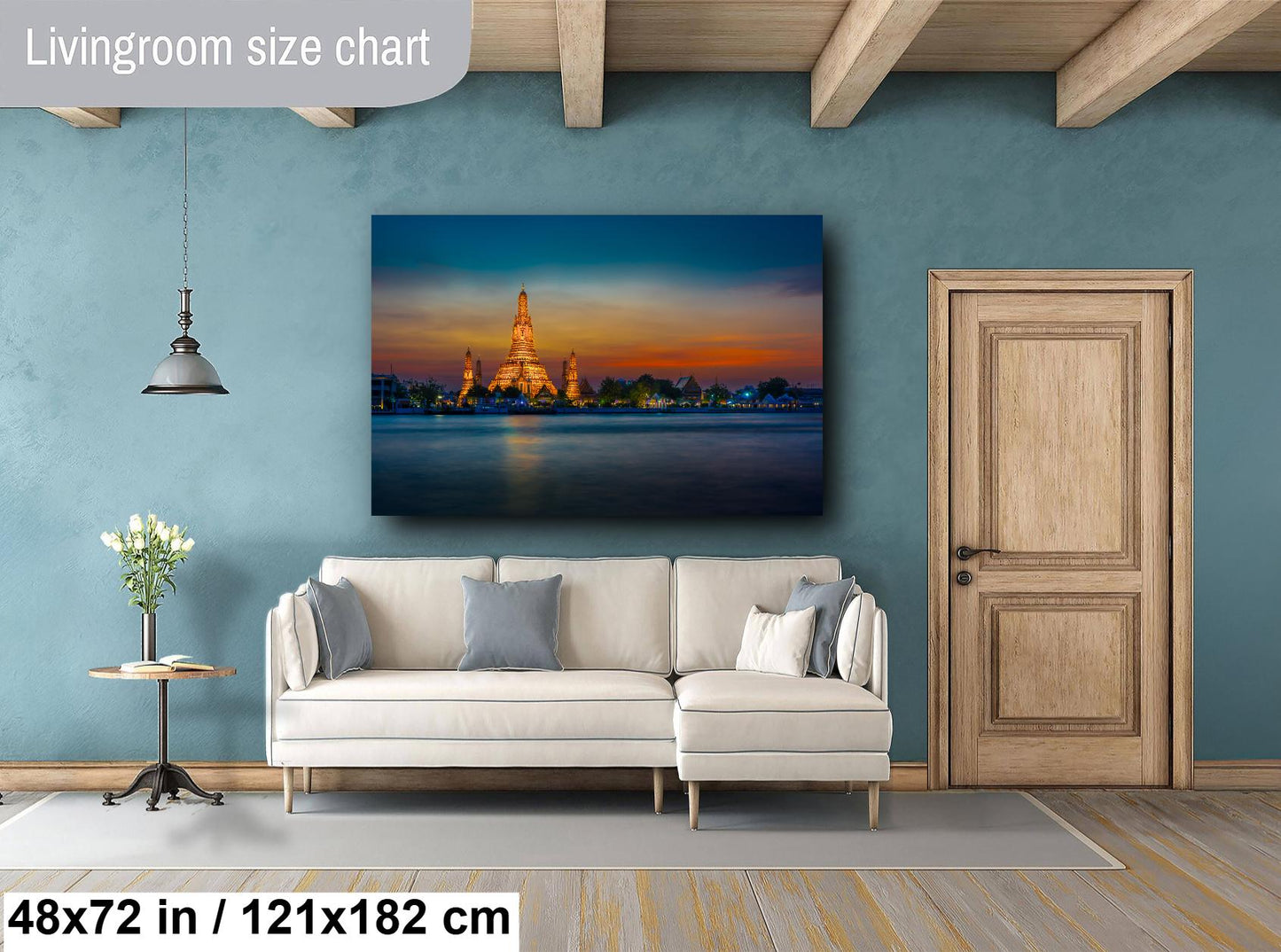 Wat Arun Temple, Thailand Photography, Bangkok, River, Canvas Wall Art, Bangkok Photo, Temple Decor, Travel Photo, Dusk, Sunset