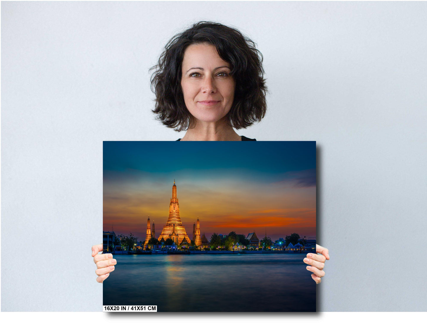 Wat Arun Temple, Thailand Photography, Bangkok, River, Canvas Wall Art, Bangkok Photo, Temple Decor, Travel Photo, Dusk, Sunset