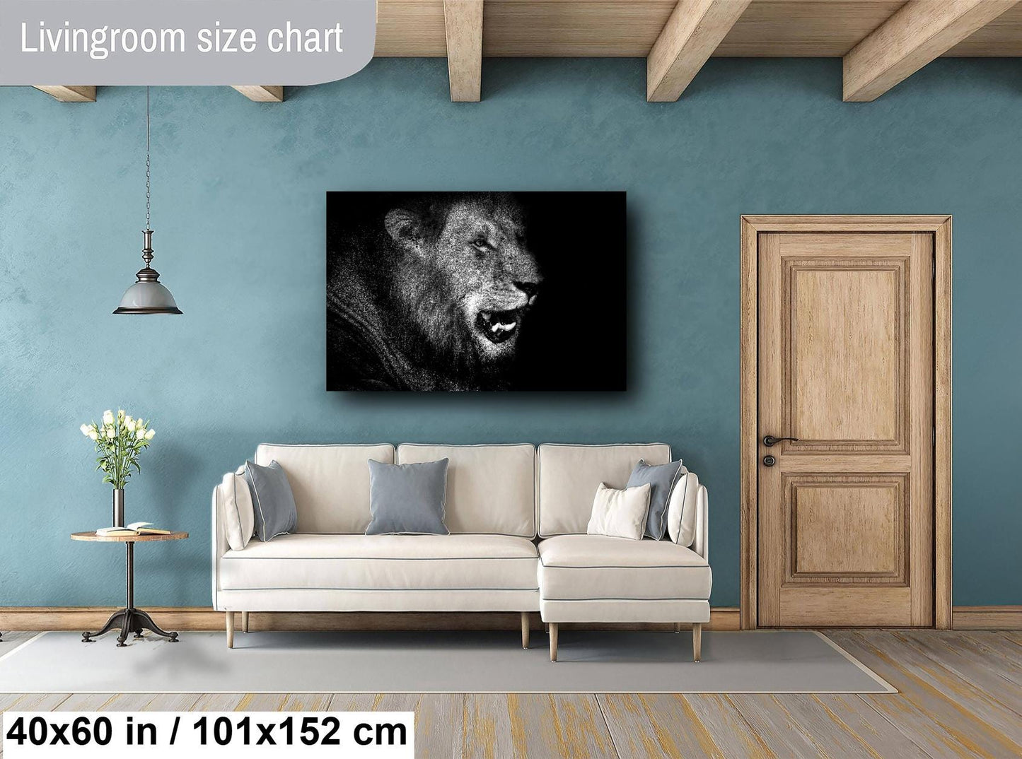African Lion Canvas Print, Travel Print, Black and White, Safari Print, Wall Art, Big Five, Nature, Wild Animals, South Africa