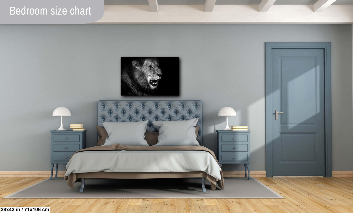 African Lion Canvas Print, Travel Print, Black and White, Safari Print, Wall Art, Big Five, Nature, Wild Animals, South Africa