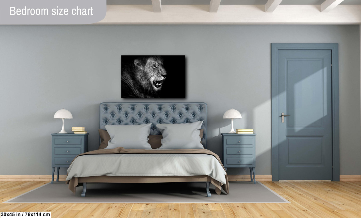 African Lion Canvas Print, Travel Print, Black and White, Safari Print, Wall Art, Big Five, Nature, Wild Animals, South Africa