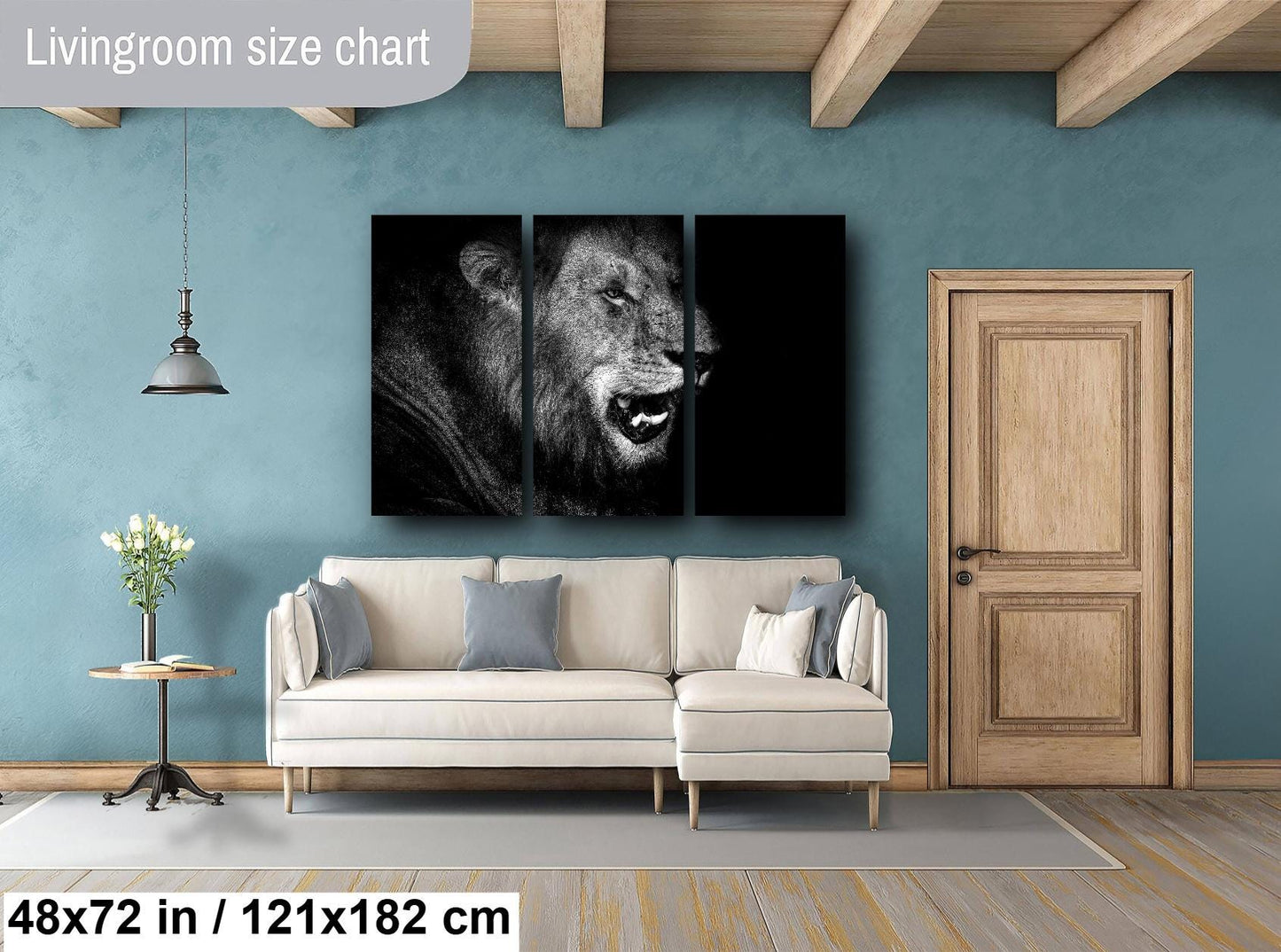 African Lion Canvas Print, Travel Print, Black and White, Safari Print, Wall Art, Big Five, Nature, Wild Animals, South Africa