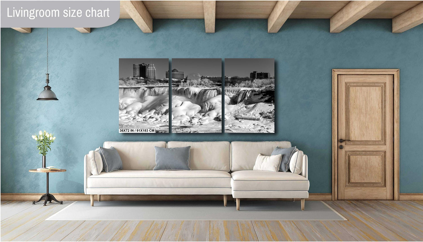 Niagara Falls Canvas Print, Waterfalls Photo, Niagara Falls Photo Art, Black White Print, Canvas Wall Art, Niagara Falls Photography