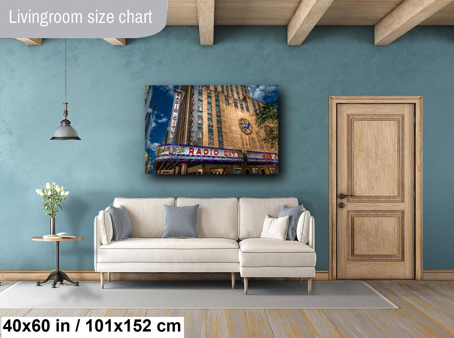 New York Print, Radio City Music Hall, Canvas Wall Art, Cityscape Image, Photo Art, Architecture Art, Modern Wall Decor, Times Square