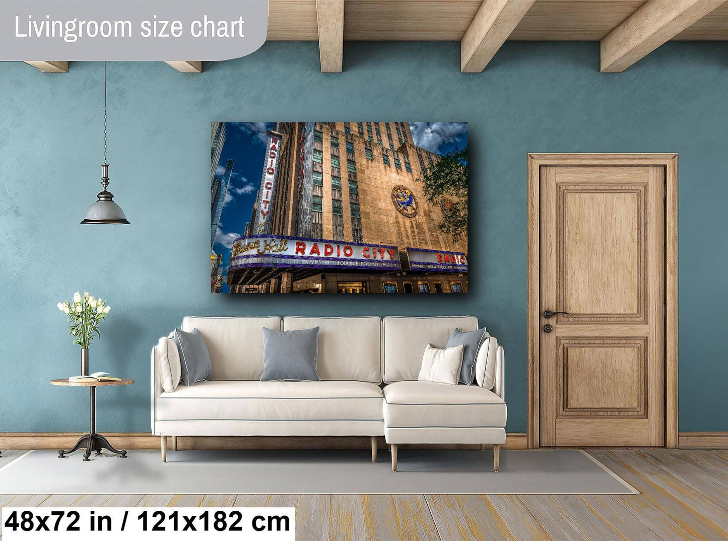 New York Print, Radio City Music Hall, Canvas Wall Art, Cityscape Image, Photo Art, Architecture Art, Modern Wall Decor, Times Square