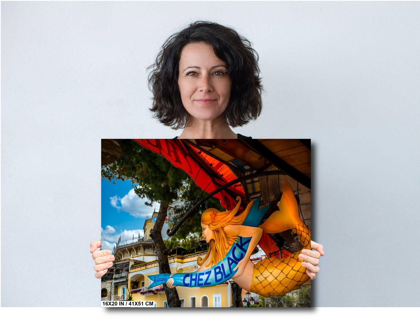 Positano Print On Canvas, Chez Black Restaurant, Amalfi Coast Photo, Photo Art, Italy Photography, Canvas Wall Art