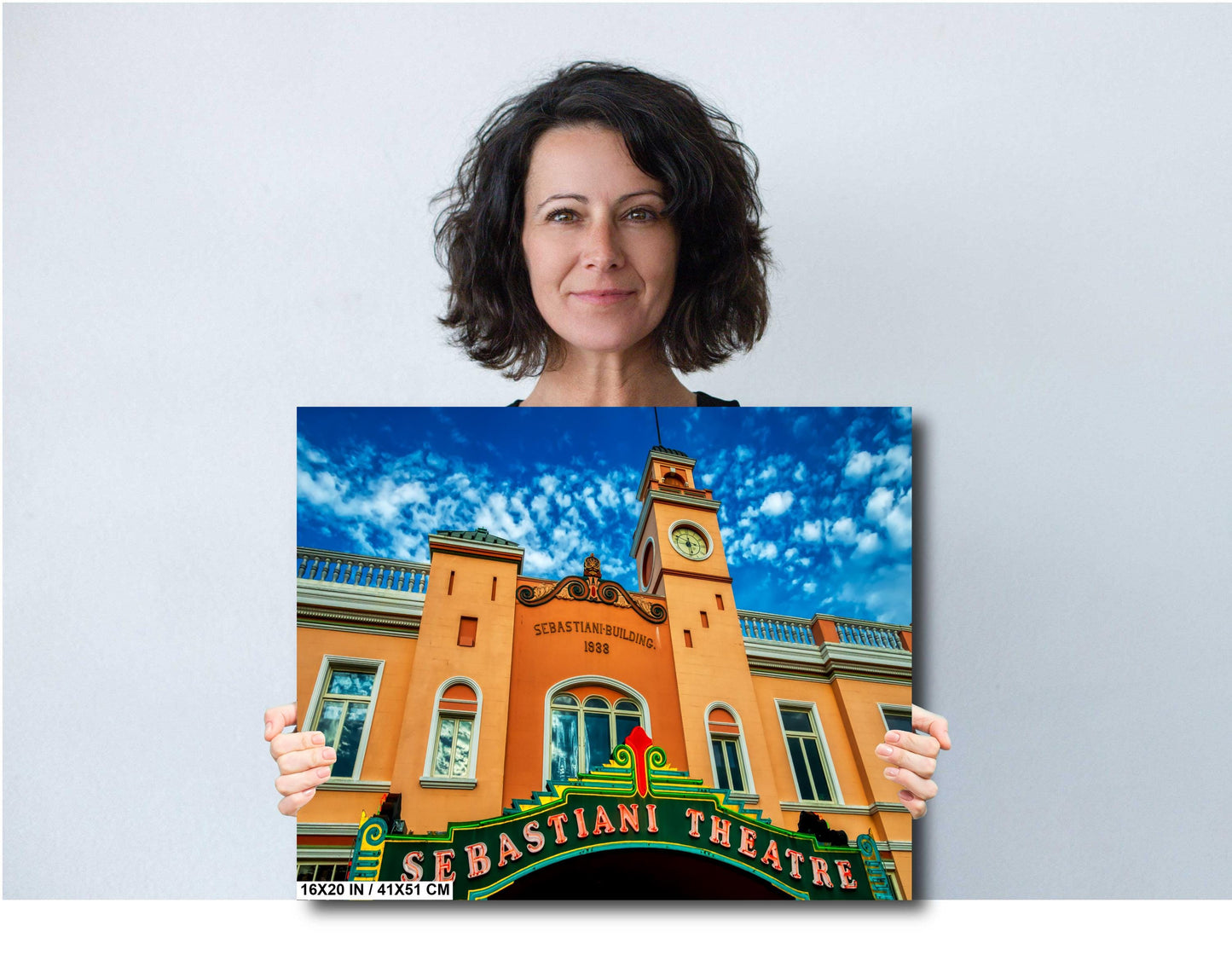 Sebastiani Theatre, Movie Theatre on Canvas, Architecture Image, Canvas Print, Canvas Wall Art, Sonoma Photography