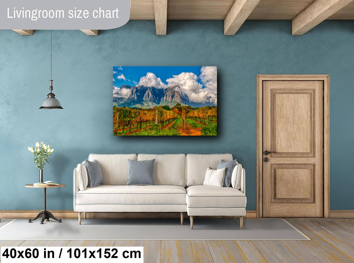 Vineyard Photography on Canvas, Landscape Photography, Canvas Wall Art, South Africa Photography, South Africa, Winery Photography