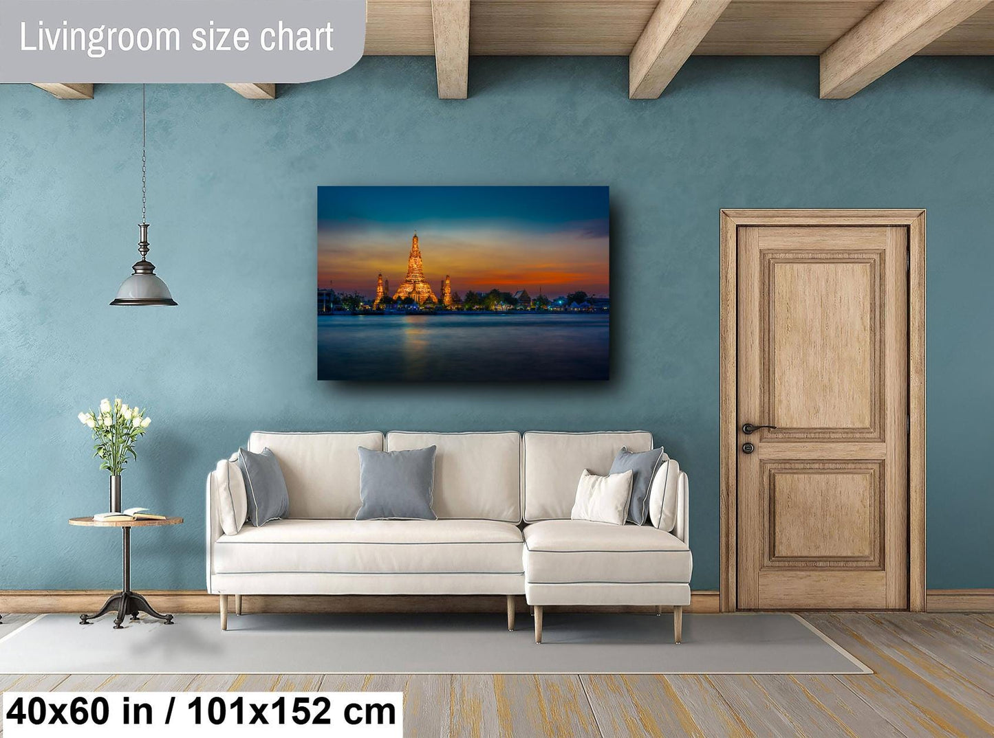 Wat Arun Temple, Thailand Photography, Bangkok, River, Canvas Wall Art, Bangkok Photo, Temple Decor, Travel Photo, Dusk, Sunset