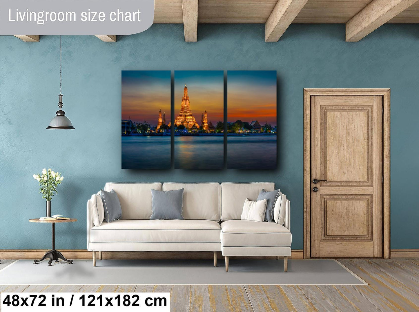 Wat Arun Temple, Thailand Photography, Bangkok, River, Canvas Wall Art, Bangkok Photo, Temple Decor, Travel Photo, Dusk, Sunset