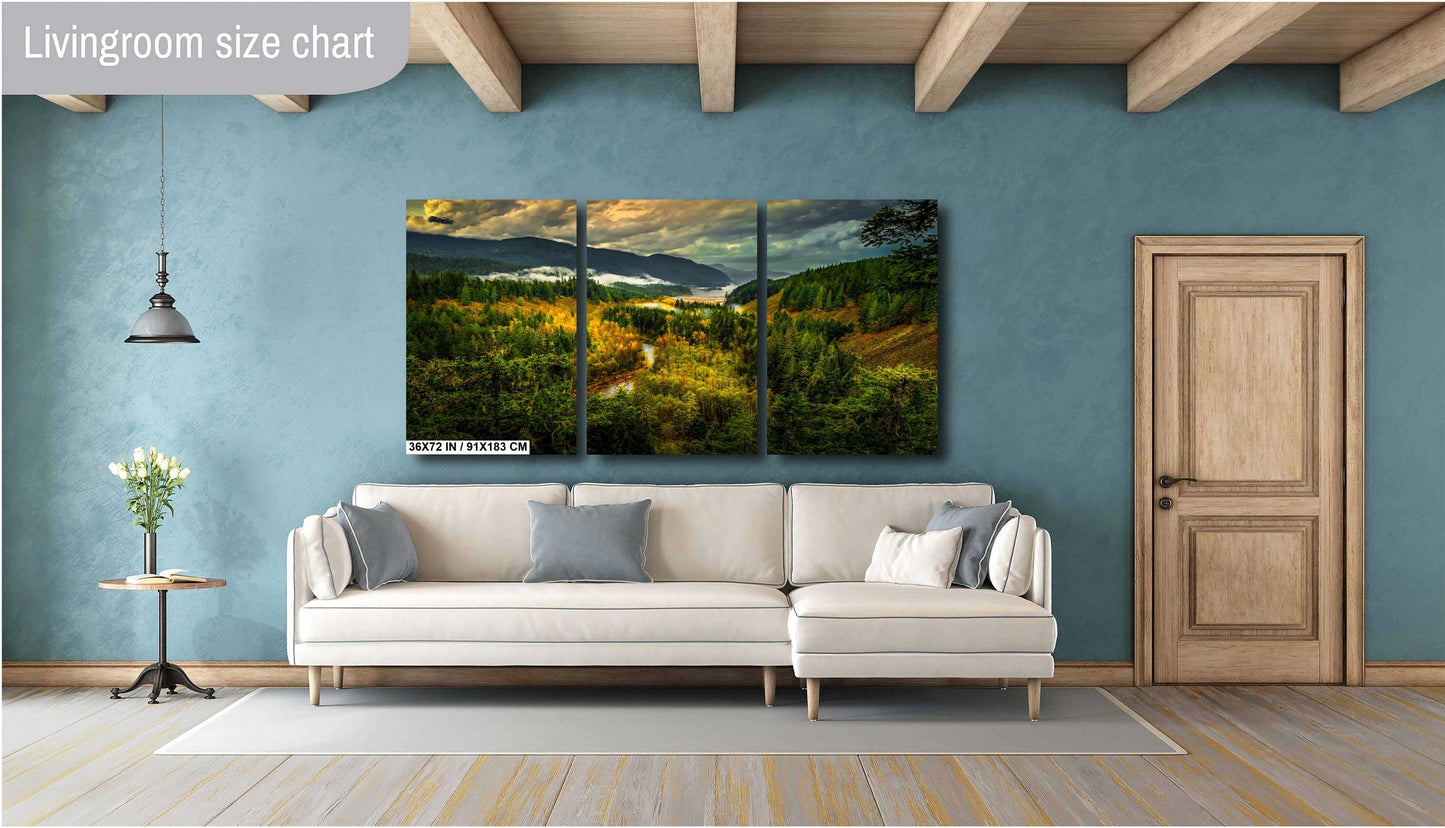 Brandywine, Daisy Lake, autumn landscape art, Canadian nature photo, mountain view art, fall foliage wall art, Whistler photography, golden forest scene, nature-inspired decor, serene valley artwork, lake and mountains art, colorful autumn scenery