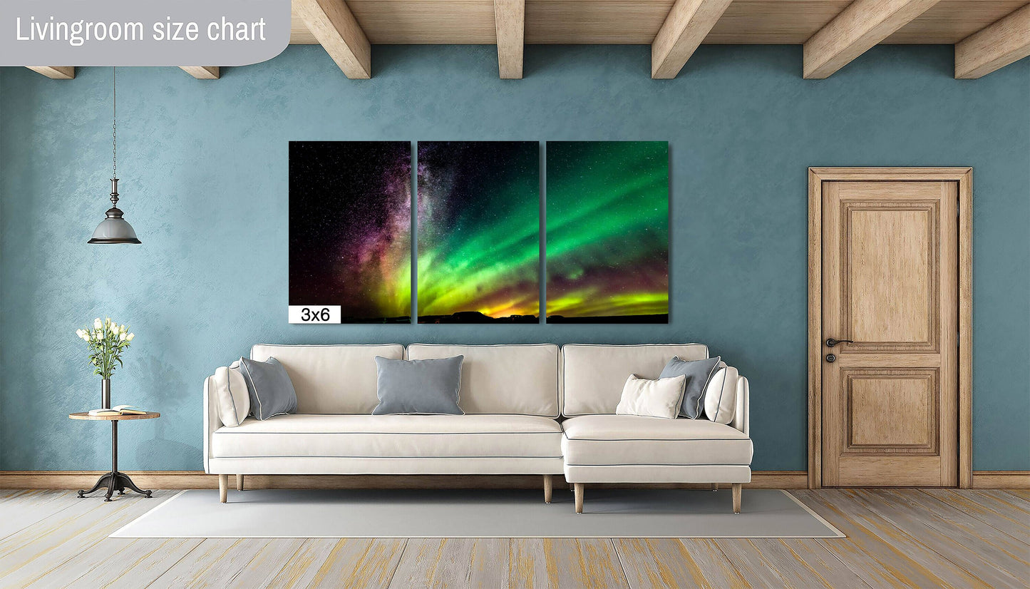 Iceland Milky Way Canvas, Landscape Image, Photo Art, Canvas Print, Home Decor, Wall Art, Iceland, Nature Art, Aurora Borealis