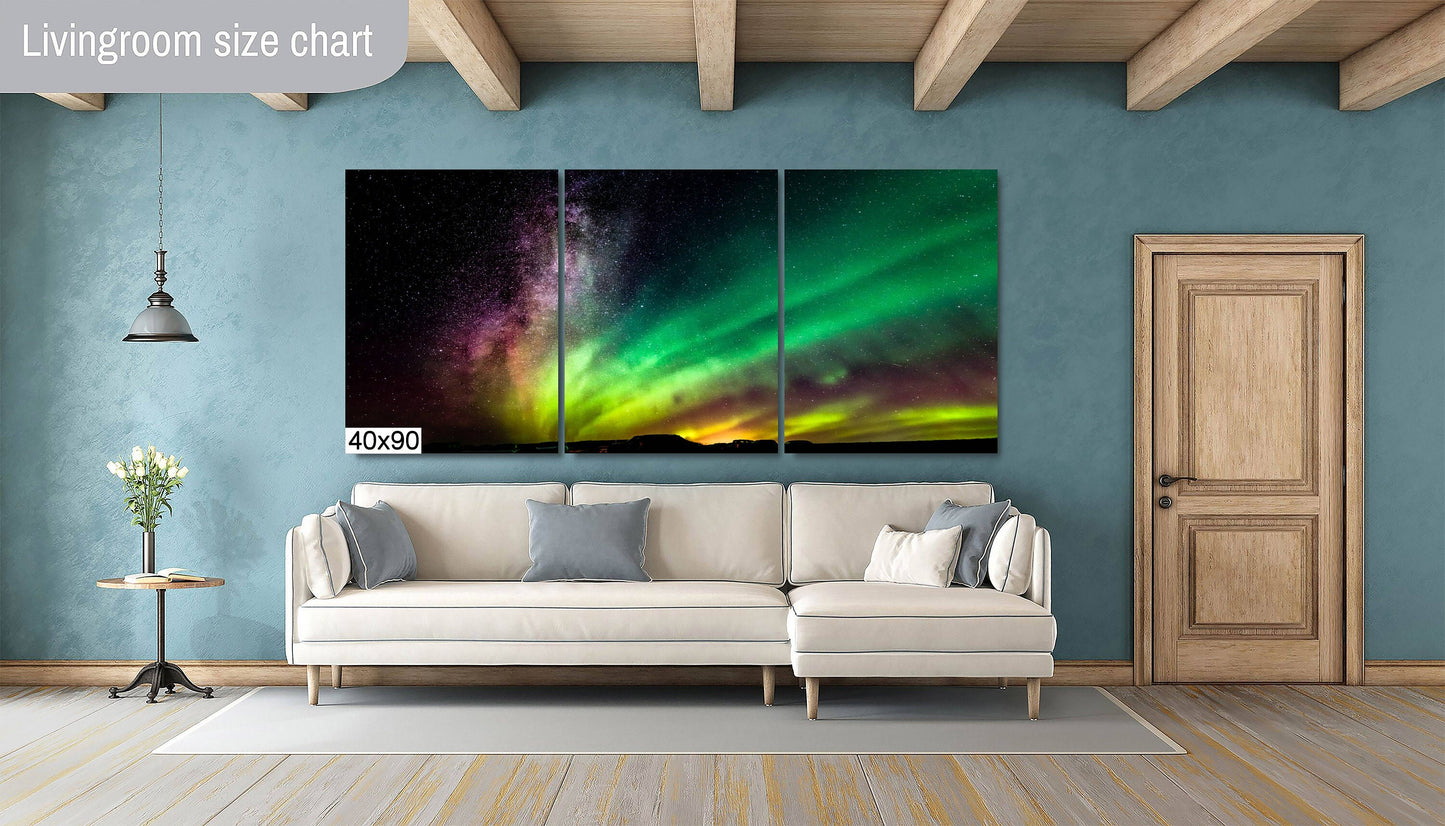 Iceland Milky Way Canvas, Landscape Image, Photo Art, Canvas Print, Home Decor, Wall Art, Iceland, Nature Art, Aurora Borealis