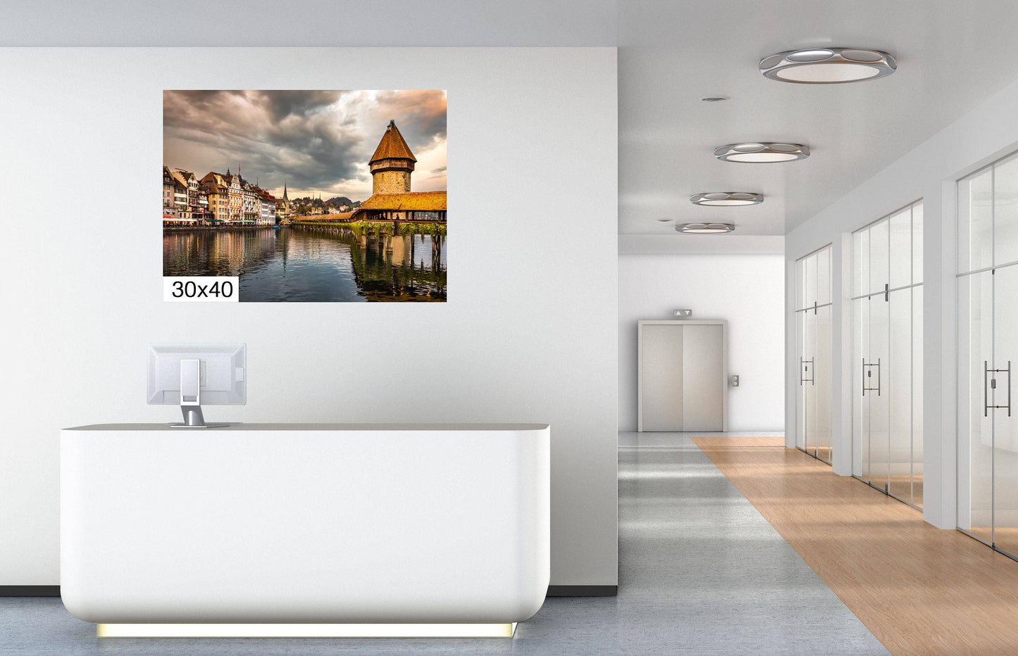 Lucerne Bridge Photography, Kapellbrucke Print, Chapel Bridge Photo Art, Canvas Print, Canvas Wall Art, Fine Art Print