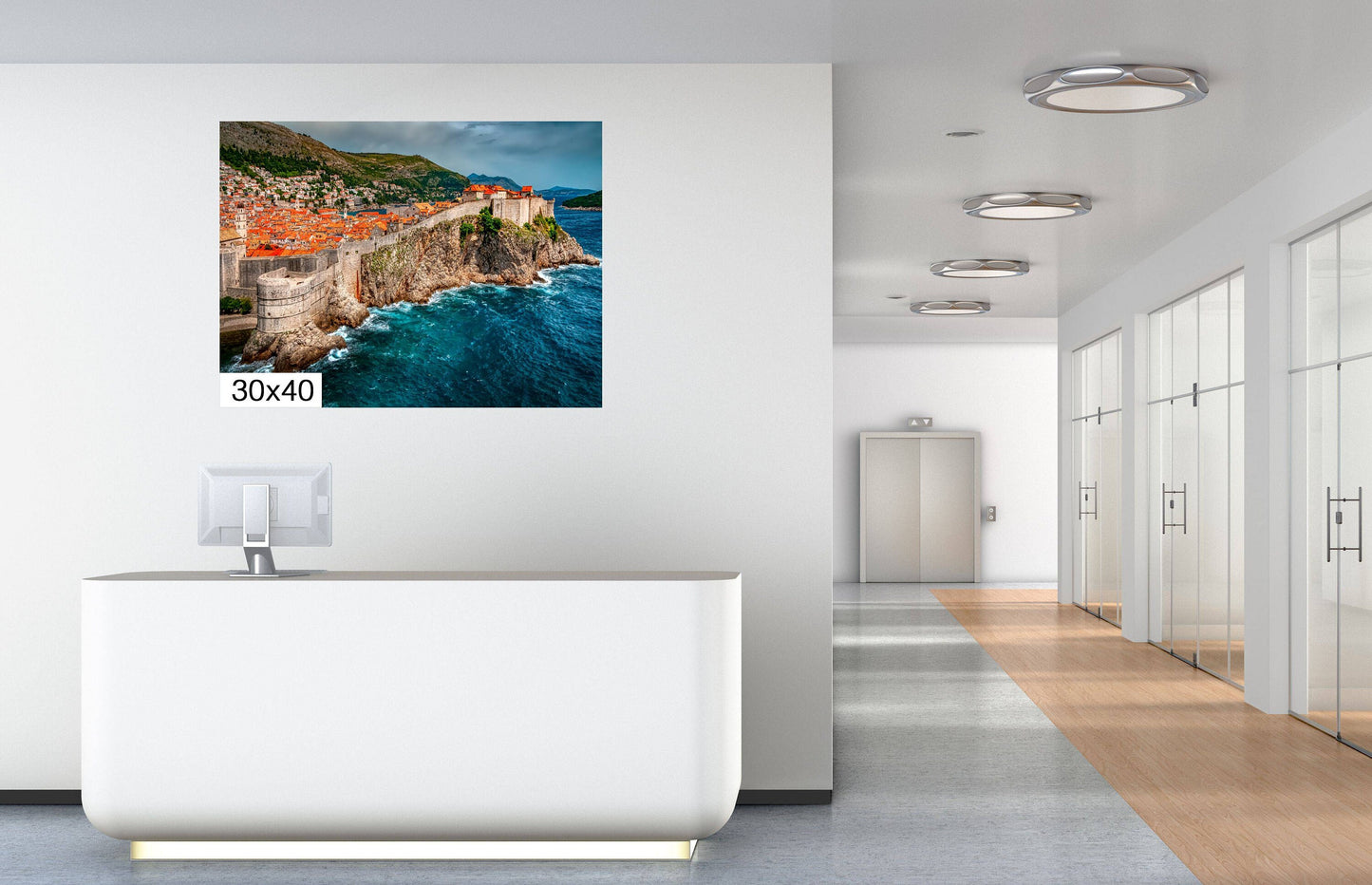 Dubrovnik Canvas Print, Walled Fort, Photo Art, Canvas Wall Art, Adriatic Coast Photography, Anniversary Gift, Croatia Photography