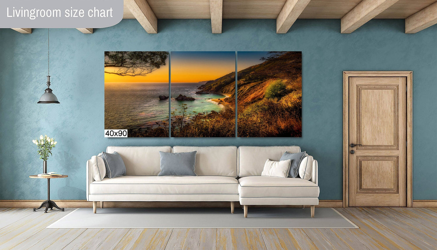 Big Sur Coast Sunset Canvas Print, California Beach Image, Canvas Wall Art, California Sunset, Pacific Coast Photography, Travel Photography