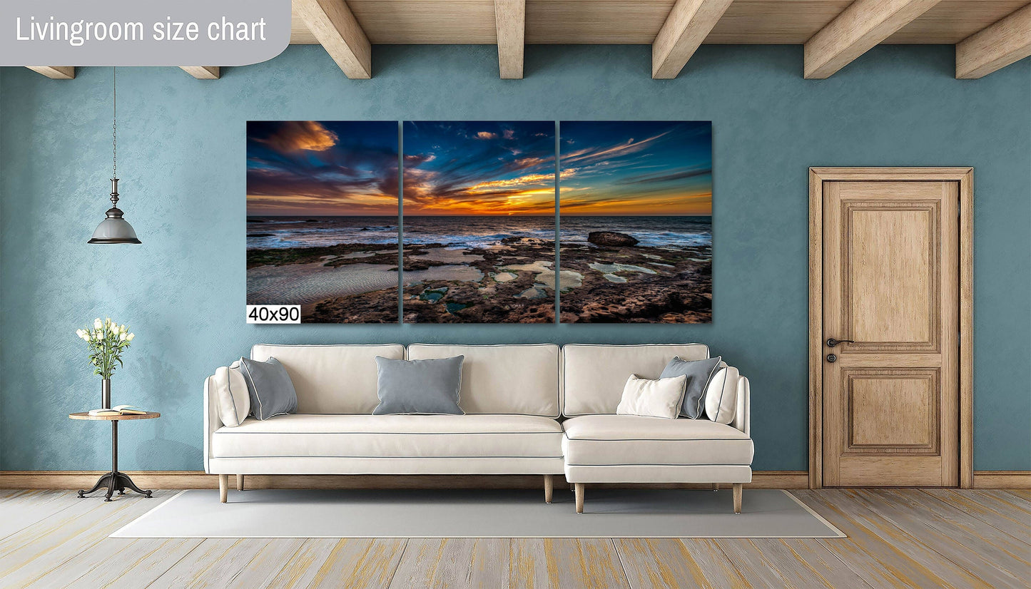 Ocean Sunset Canvas Print, Essaouira Morocco, Sunset Print, Morocco Travel Print