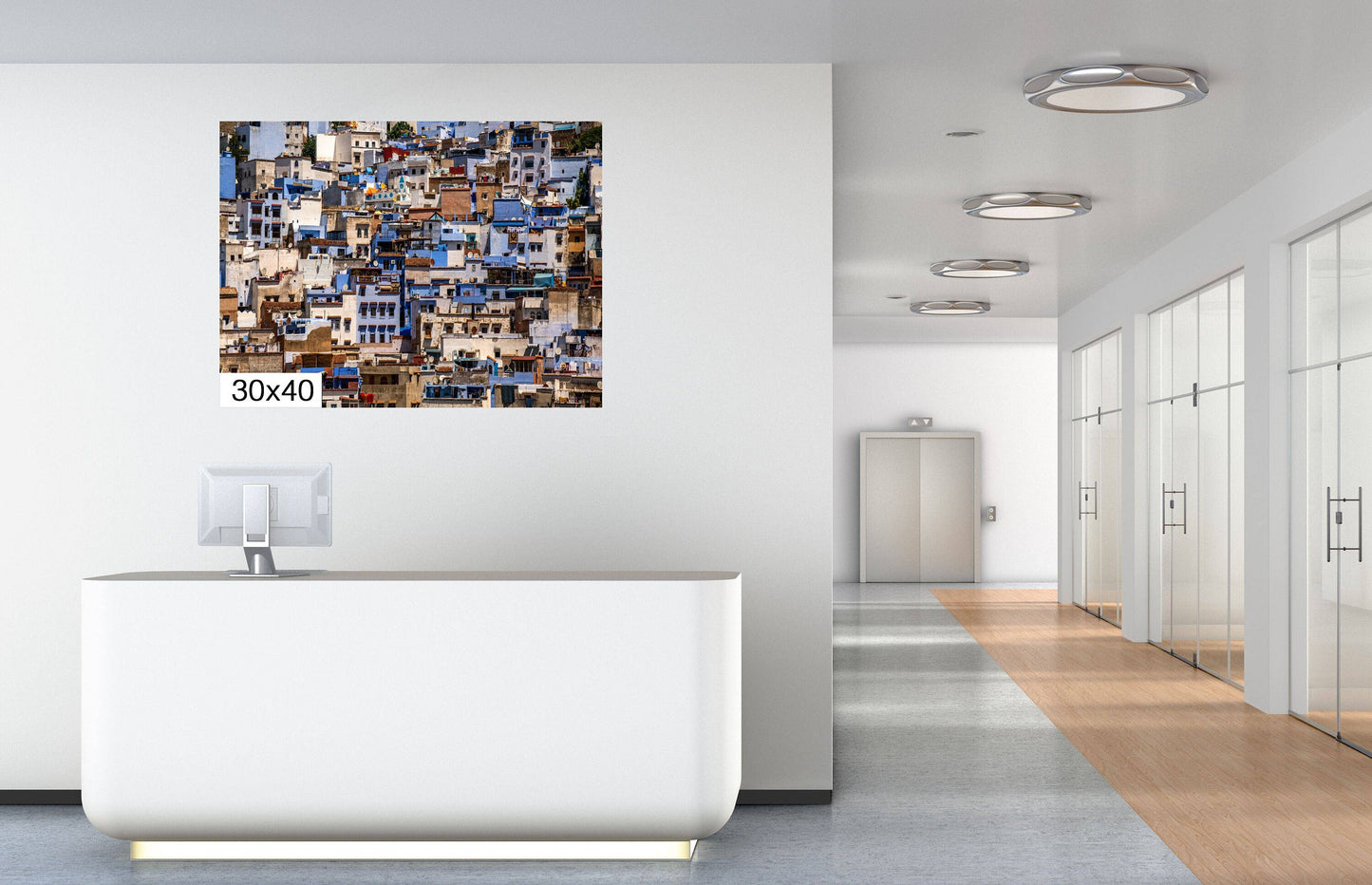 Chefchaouen Canvas Print, Blue City Morocco, Morocco Cityscape, Morocco Travel Print, Morocco Wall Art