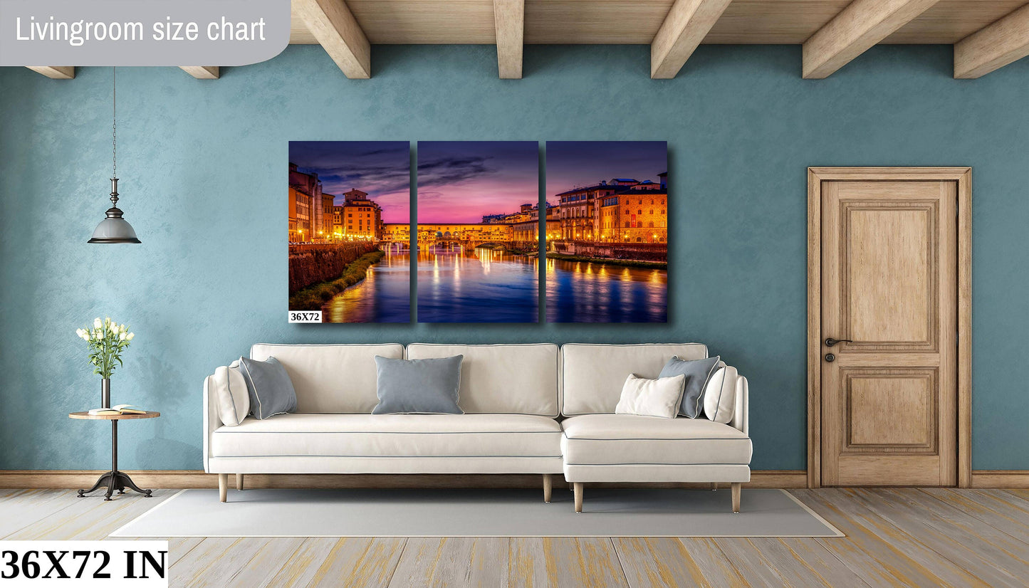 Florence Italy Canvas Art, Historic Florence Artwork, Gift, Ponte Vecchio Bridge, Souvenir Canvas Print, Italy Travel Art