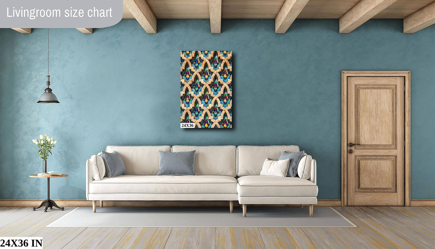 Moroccan Tile Art, Mosaic Decor, Exquisite Tile Pattern, Elegant Wall Art, Tile Photography, Eye-Catching Art, Home Accent, Moroccan Print