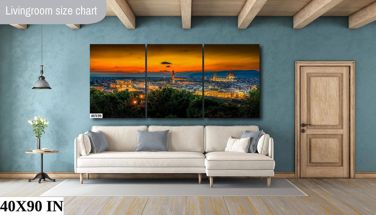 Florence Italy Canvas Art, Historic Florence Artwork, Gift, Vibrant Sunset Cityscape, Souvenir Canvas Print, Italy Travel Art