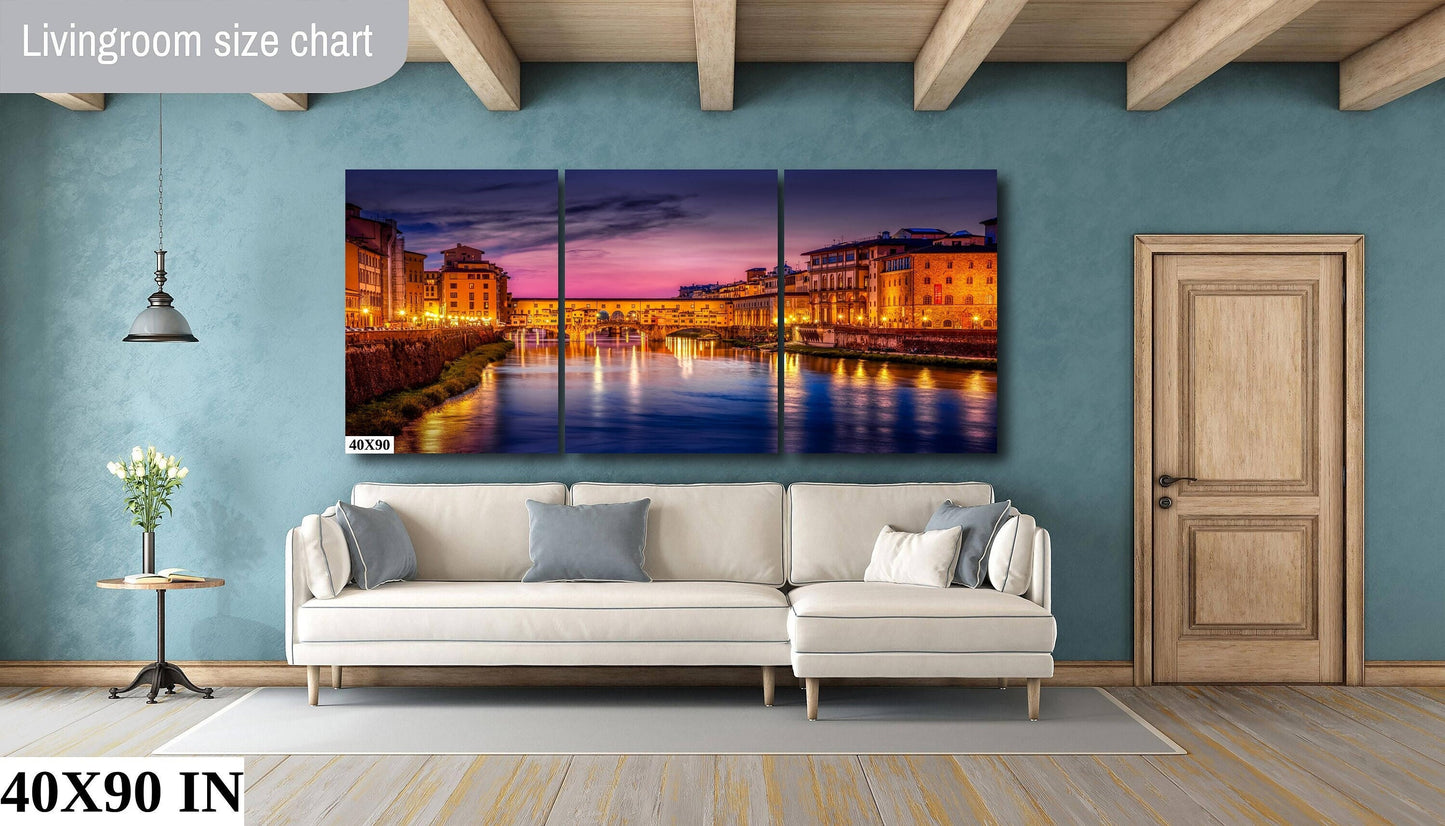 Florence Italy Canvas Art, Historic Florence Artwork, Gift, Ponte Vecchio Bridge, Souvenir Canvas Print, Italy Travel Art