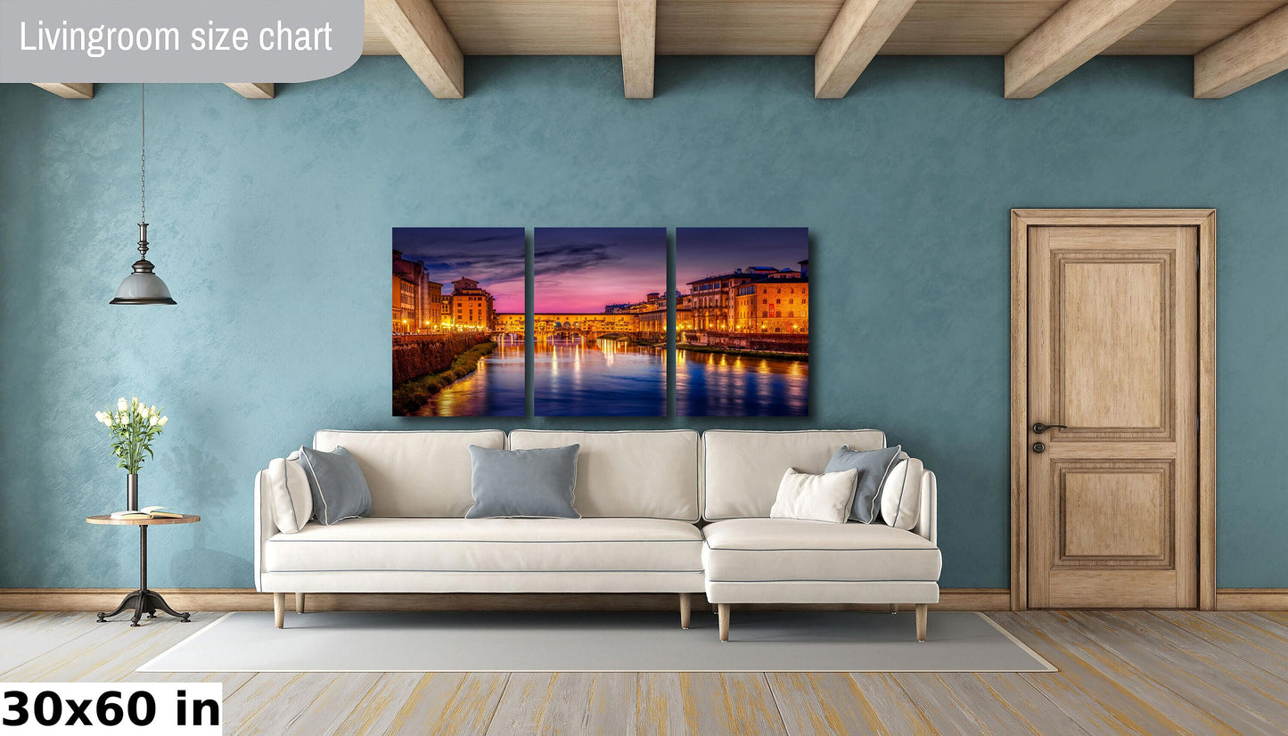 Florence Italy Canvas Art, Historic Florence Artwork, Gift, Ponte Vecchio Bridge, Souvenir Canvas Print, Italy Travel Art