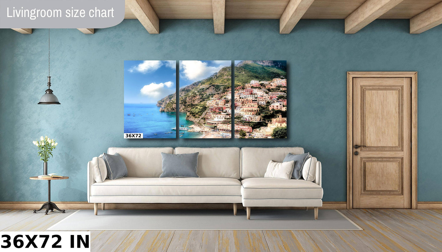 Positano Italy Print on Canvas, Amalfi Coast Photo, Positano Photography, Fine Art, Italy Photography, Beach, Boats