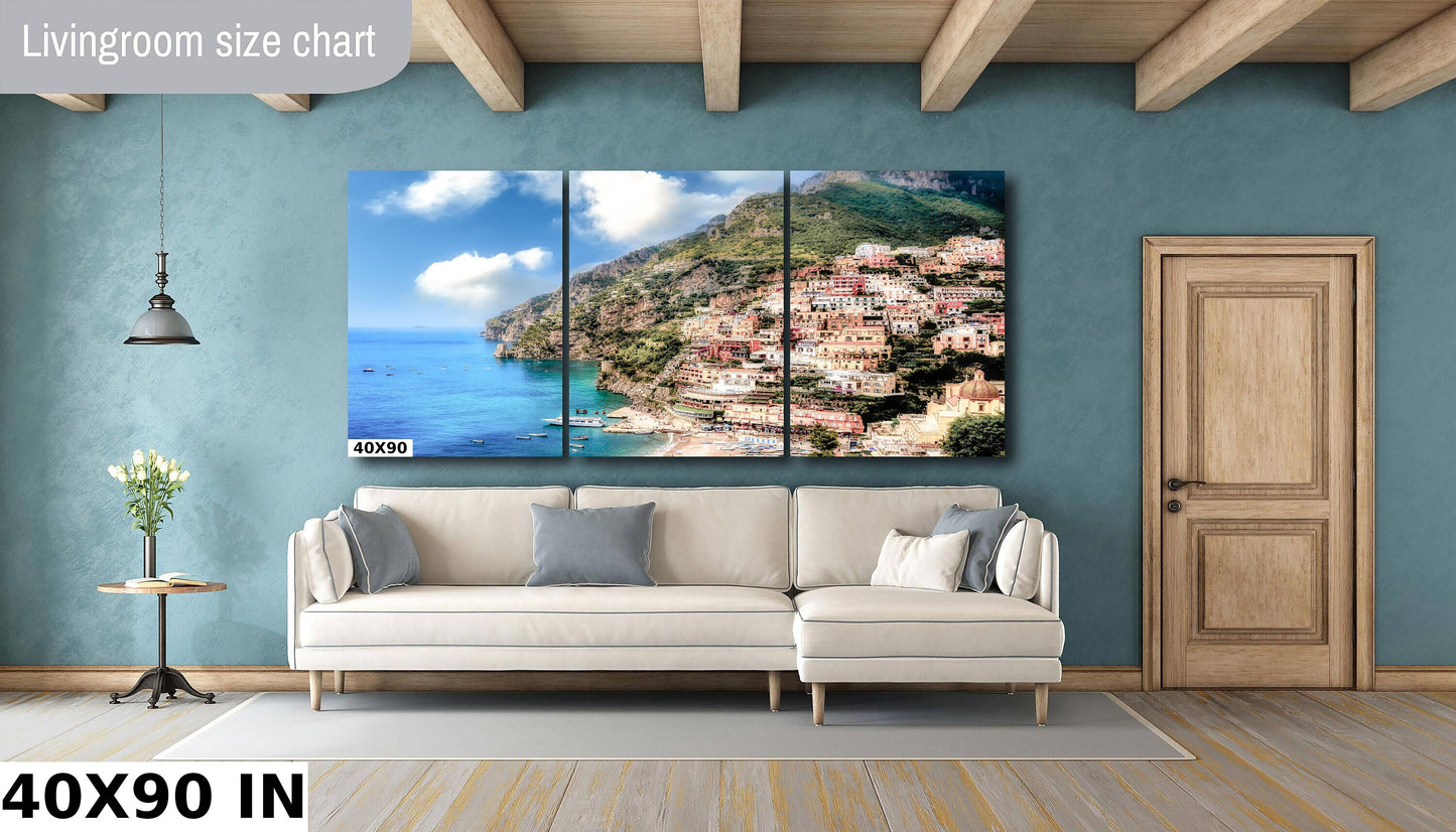 Positano Italy Print on Canvas, Amalfi Coast Photo, Positano Photography, Fine Art, Italy Photography, Beach, Boats