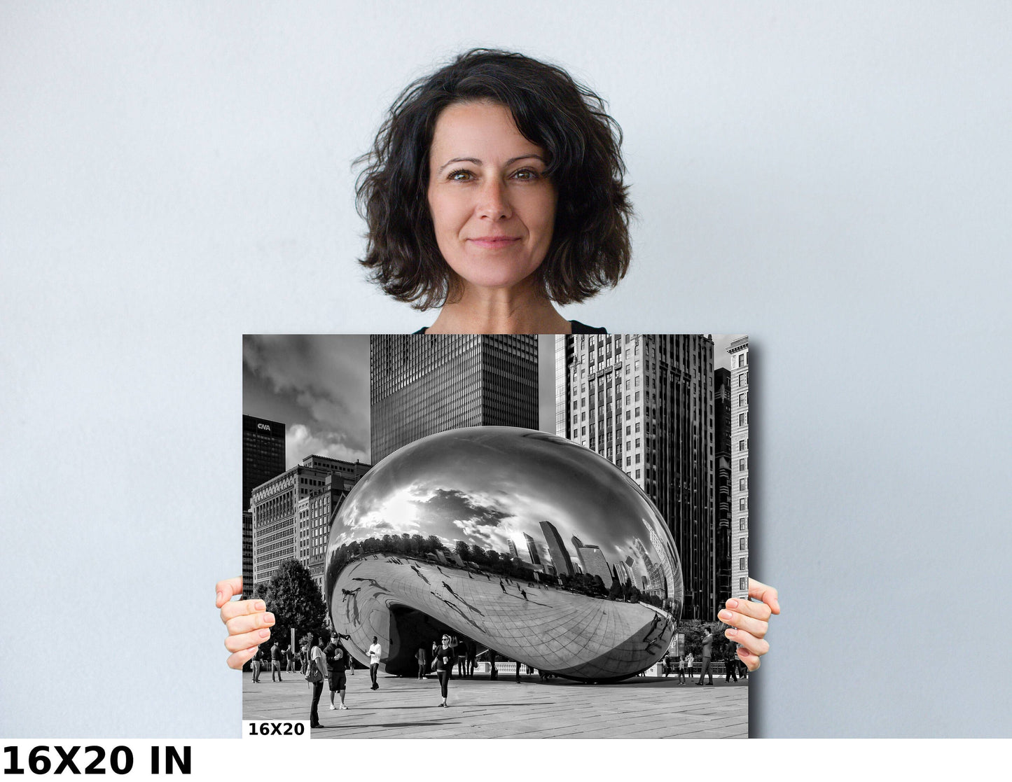 Chicago Sculpture Photo on Canvas, Chicago Cityscape, Modern Sculpture, Photo Art, Canvas Wall Art, Black White Canvas Print